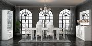 European high-gloss oversized family dining in white additional photo 4 of 7