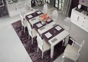 European high-gloss oversized family dining in white additional photo 5 of 7