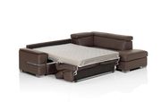 Built-in sleeper sectional in full chocolate leather by ESF additional picture 2