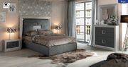 Gray modern Spain-made high headboard king  bed by Franco Spain additional picture 4