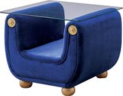 Full blue fabric tufted backs traditional couch additional photo 5 of 5