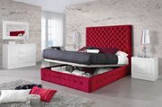 Passion burgundy fabric high headboard bed by Dupen Spain additional picture 2