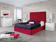 Passion burgundy fabric high headboard king size bed by Dupen Spain additional picture 2