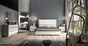 Made in Italy modern king bed in white w/ platform by ESF additional picture 7