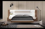 Walnut wood / white eco leather Spanish modern bed additional photo 2 of 7