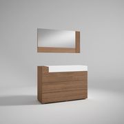 Walnut wood / white eco leather Spanish modern bed by Garcia Sabate Spain additional picture 5