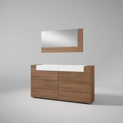Walnut wood / white eco leather Spanish modern bed by Garcia Sabate Spain additional picture 6