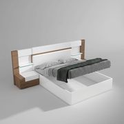 Walnut wood / white eco leather Spanish modern bed by Garcia Sabate Spain additional picture 8