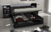 High-gloss black Spain-made king size bed additional photo 2 of 4