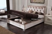 Tufted storage bed in slightly rose/beige velvet by ESF additional picture 2