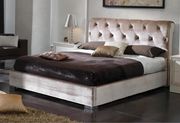 Tufted storage bed in slightly rose/beige velvet by ESF additional picture 5