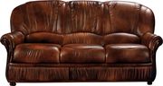 Traditional full leather sofa in two-toned brown by G&G Italia additional picture 5