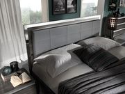 Gray modern wood / metal platform bed by MCS Mobili additional picture 2