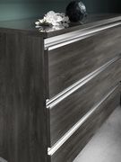 Gray modern wood / metal platform king bed additional photo 3 of 3