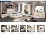 Modern silver ivory finish bed w/ headboard lights by Camelgroup Italy additional picture 2
