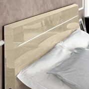 Modern silver ivory finish bed w/ headboard lights by Camelgroup Italy additional picture 5