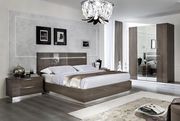 Modern silver birch finish bed w/ headboard lights by Camelgroup Italy additional picture 2