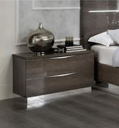 Modern silver birch finish king bed w/ headboard lights by Camelgroup Italy additional picture 4