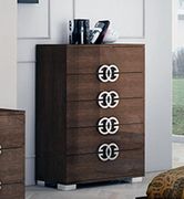 Stylish modern cognaq lacquer bedroom set additional photo 5 of 4
