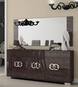 Modern tan/gray high gloss family size dining additional photo 4 of 5