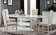 White high gloss lacquer modern dining table additional photo 2 of 4