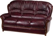 Full leather traditional burgundy brown sofa by G&G Italia additional picture 2