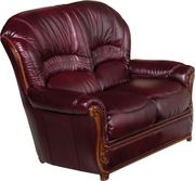 Full leather traditional burgundy brown sofa by G&G Italia additional picture 3