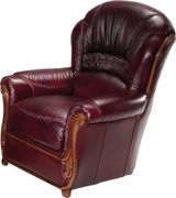 Full leather traditional burgundy brown sofa by G&G Italia additional picture 4
