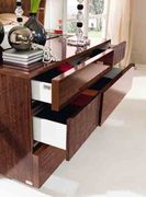 Modern platform bed in walnut lacquer by ESF additional picture 5