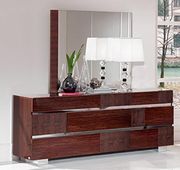 Modern platform bed in walnut lacquer by ESF additional picture 9