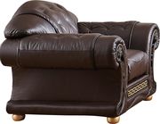 Brown royal style tufted button design leather sofa additional photo 5 of 6