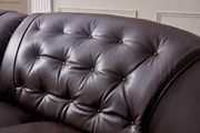 Italian right-facing brown leather sectional in royal tufted design by ESF additional picture 2