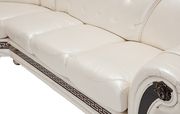 Italian pearl leather sectional in royal tufted design additional photo 3 of 7
