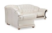 Italian pearl leather sectional in royal tufted design additional photo 5 of 5
