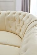Italian right-facing ivory leather sectional in royal tufted design by ESF additional picture 2