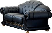 Black royal style tufted button design leather sofa additional photo 3 of 6