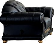 Black royal style tufted button design leather sofa additional photo 5 of 6