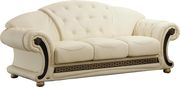 Ivory royal style tufted button design leather sofa additional photo 3 of 6