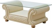 Ivory royal style tufted button design leather sofa by ESF additional picture 6