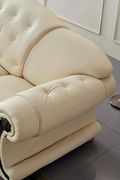 Ivory royal style tufted button design leather loveseat by ESF additional picture 2