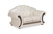 Pearl royal style tufted button design leather loveseat additional photo 2 of 4