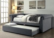 Tufted gray fabric daybed w/ trundle additional photo 2 of 3