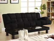 Soft black microfiber sofa bed additional photo 3 of 2