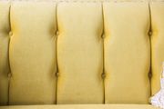 Plush microfiber US-made casual sofa in yellow additional photo 4 of 4