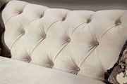 Royal style tufted sofa in light beige fabric additional photo 3 of 4
