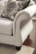 Royal style tufted sofa in light beige fabric additional photo 5 of 4