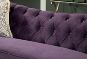 Royal style tufted sofa in purple fabric by Furniture of America additional picture 2