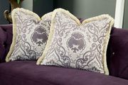 Royal style tufted sofa in purple fabric by Furniture of America additional picture 3