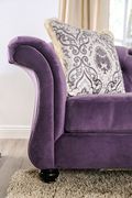 Royal style tufted sofa in purple fabric by Furniture of America additional picture 6