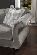 Royal style tufted sofa in gray fabric additional photo 5 of 4